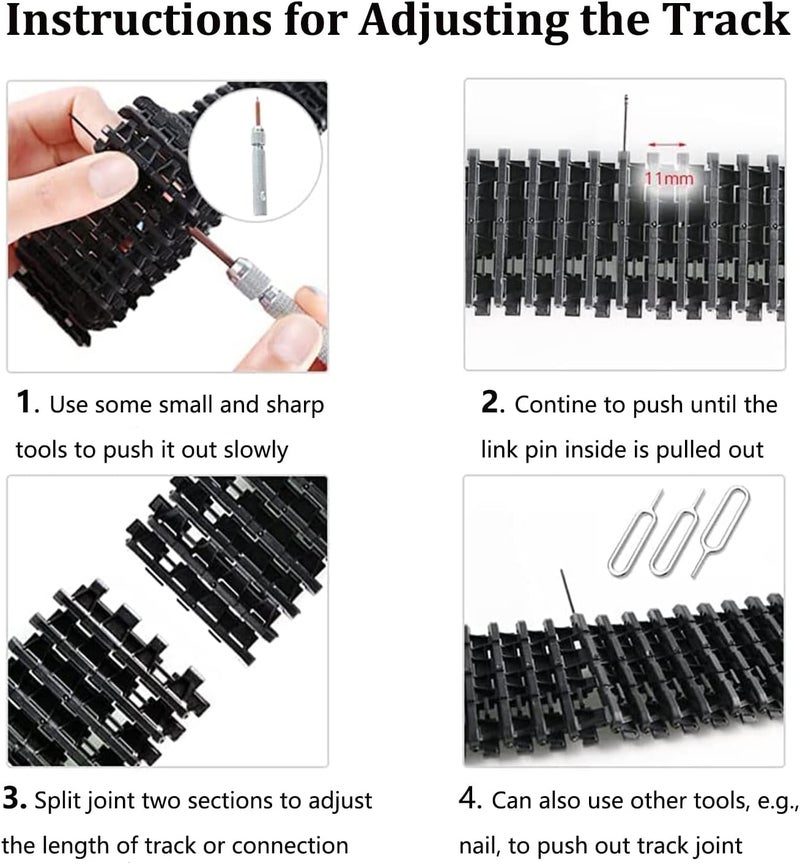 SmaringWing Premium Robot Tracked Car Chassis Starter Kits, MiniTP100 Metal Smart Tank Robot Chassis Control Learning Kit with 2pcs Tracks for Arduino RaspberryPie MicroBit DIY Science Education Experiment, Black - Image 4
